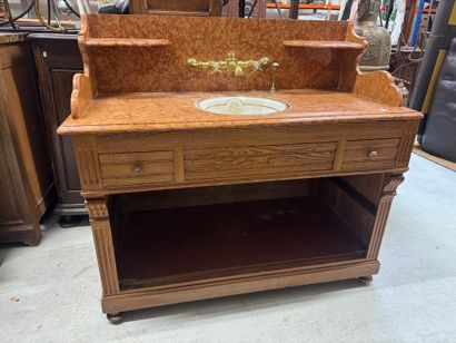 Bathroom cabinet, marble top, pitchpin base,...