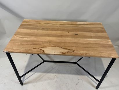 Rectangular wooden table, black lacquered...