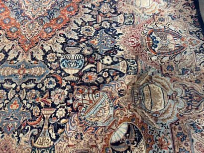 Large hand-knotted wool carpet with foliate...