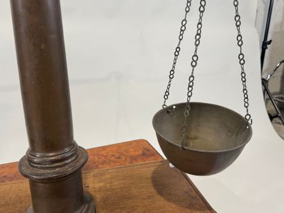 Large brass and bronze trade scale with later...