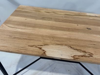 Rectangular wooden table, black lacquered...