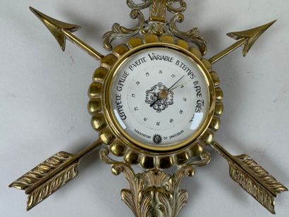 Bronze Precision Barometer with arrows and...