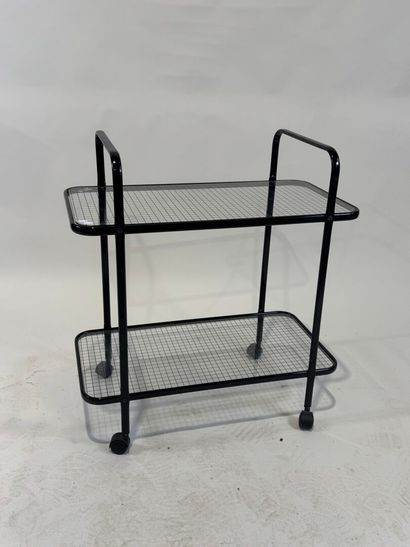 IKEA.
Black lacquered metal serving table...