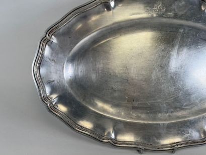 CHRISTOFLE.
Two oval shaped dishes decorated...