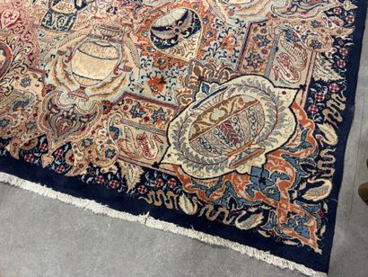 Large hand-knotted wool carpet with foliate...