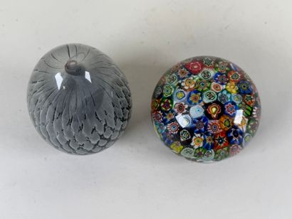 Sulfide ball or paperweight in colored glass...