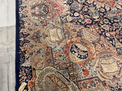 Large hand-knotted wool carpet with foliate...