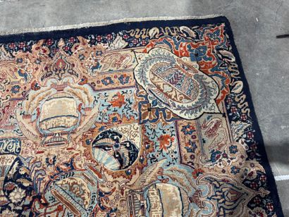 Large hand-knotted wool carpet with foliate...