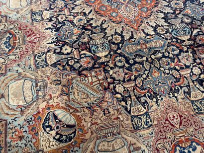Large hand-knotted wool carpet with foliate...