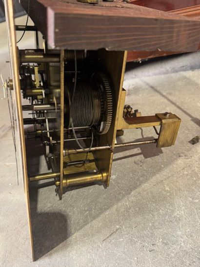 Floor clock in mahogany and light wood fillets,...