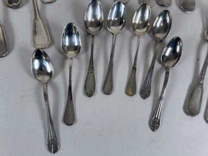 Set of various silver-plated flatware, christening...