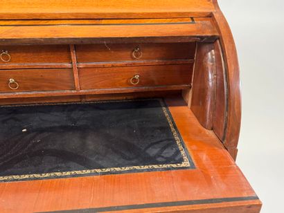 Inlaid wood cylinder desk decorated with...
