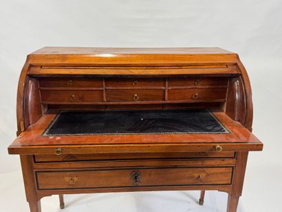Inlaid wood cylinder desk decorated with...