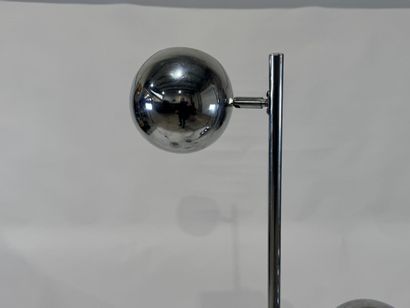 Chrome-plated metal reading lamp with two...