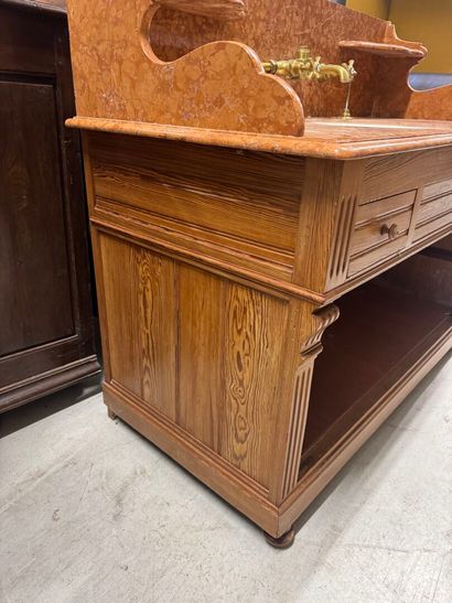 Bathroom cabinet, marble top, pitchpin base,...
