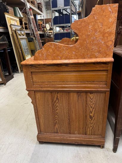 Bathroom cabinet, marble top, pitchpin base,...