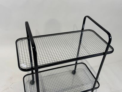 IKEA.
Black lacquered metal serving table...