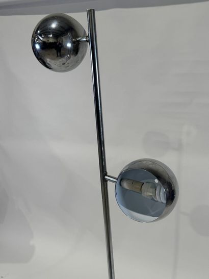 Chrome-plated metal reading lamp with two...