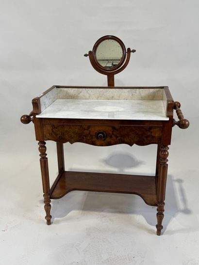 Molded wood vanity opening with one drawer,...