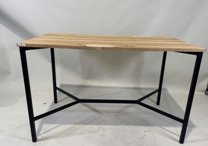 Rectangular wooden table, black lacquered...