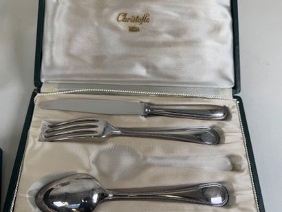 Silver-plated lot including:
- CHRISTOFLE.
Baptismal...