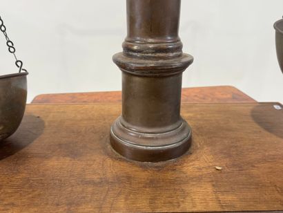 Large brass and bronze trade scale with later...