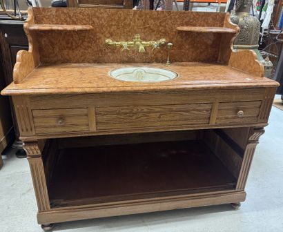 Bathroom cabinet, marble top, pitchpin base,...
