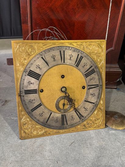 Floor clock in mahogany and light wood fillets,...