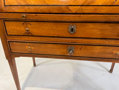 Inlaid wood cylinder desk decorated with...