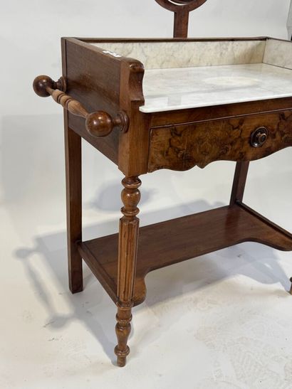 Molded wood vanity opening with one drawer,...