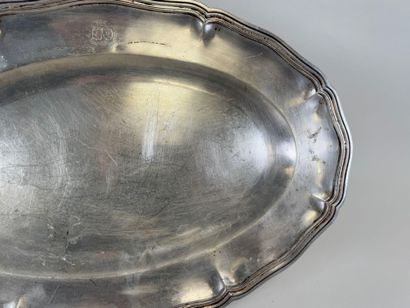CHRISTOFLE.
Two oval shaped dishes decorated...