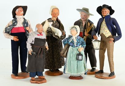 Santons de Provence corps et tête en terre...
