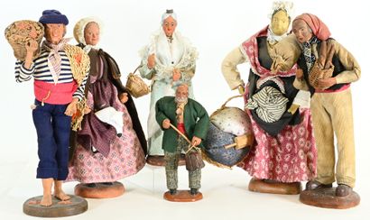 Santons de Provence corps et tête en terre...