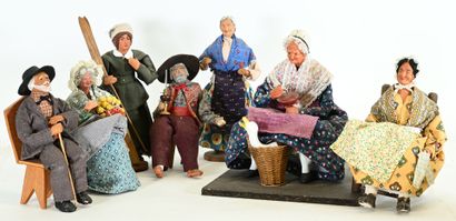 Santons de Provence corps et tête en terre...