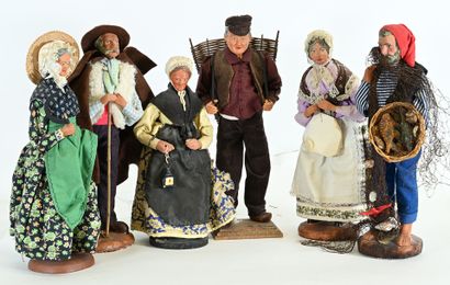 Santons de Provence corps et tête en terre...