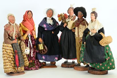 Santons de Provence corps et tête en terre...