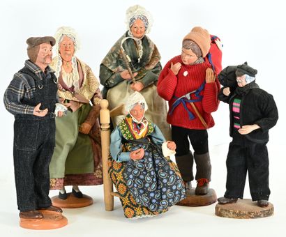 Santons de Provence corps et tête en terre...