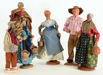 Santons de Provence corps et tête en terre...