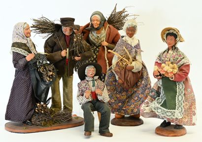 Santons de Provence corps et tête en terre...