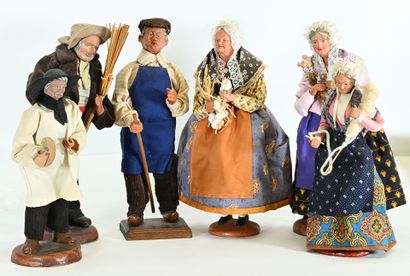 Santons de Provence corps et tête en terre...