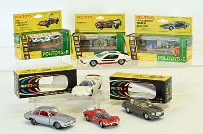 POLITOYS 5 cars in 1:43 scale, new condition...