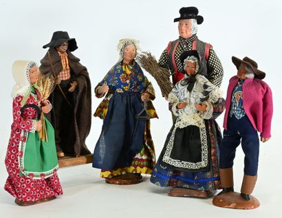 Santons de Provence corps et tête en terre...