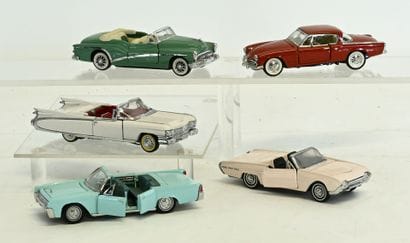FRANKLIN MINT, 5 American cars in 1/43 scale,...