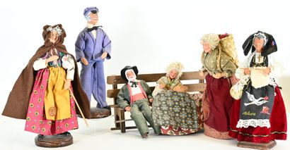 Santons de Provence corps et tête en terre...