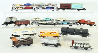 JOUEF, HORNBY, 12 wagons de marchandises,...
