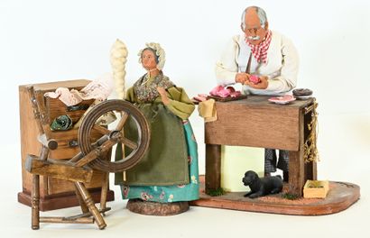 Santons de Provence corps et tête en terre...