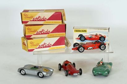 SOLIDO and miscellaneous 4 racing cars in...
