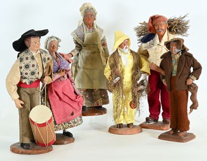 Santons de Provence corps et tête en terre...