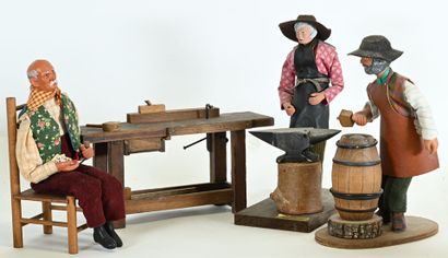 Santons de Provence corps et tête en terre...