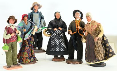 Santons de Provence corps et tête en terre...